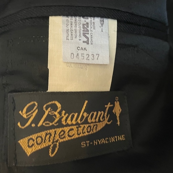 Vintage G. Brabant Men’s Blazer Black Double Breasted Classic Formal Wool Sz 44S - Picture 3 of 11